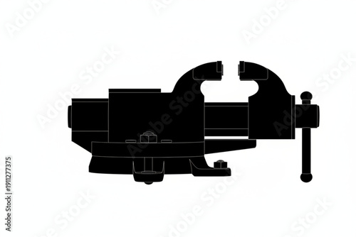 The Blacksmith's Grip: A robust, industrial vise, a symbol of craftsmanship and precision, rendered in stark black against a clean backdrop.