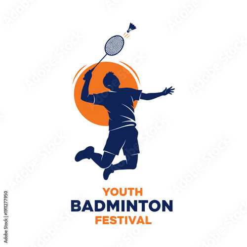 Dynamic Youth Badminton Festival Silhouette Capturing Athletic Energy