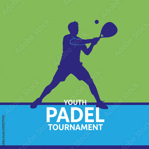 Dynamic Youth Padel Tournament Silhouette Graphic Design Poster