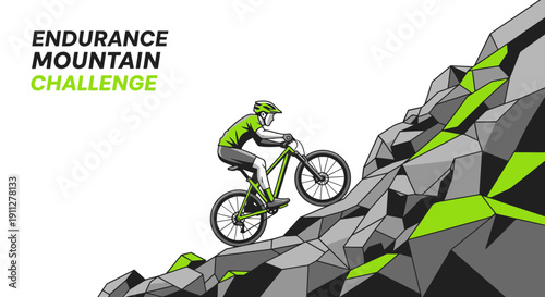 Endurance Mountain Challenge Rider Ascending Steep Rocky Terrain