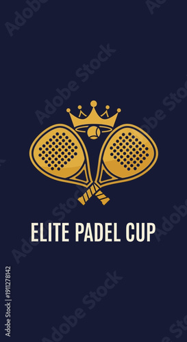 Elite Padel Cup Royal Tennis Racquet Championship Logo Design