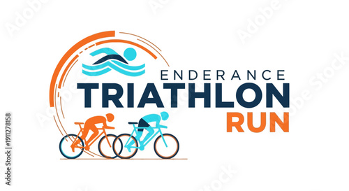 Endurance Triathlon Run Competitive Sport Event Graphics