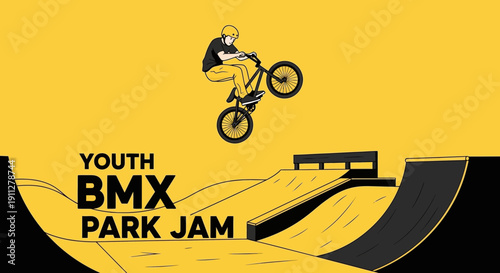 Energetic Youth Bmx Park Jam Event Poster Design