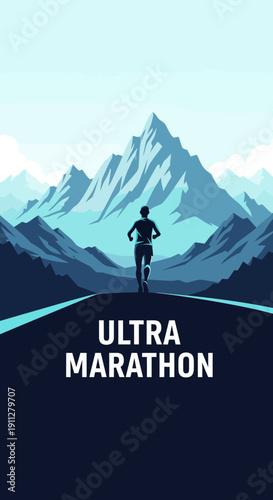 Epic Ultra Marathon Runner Ascends Majestic Mountain Path