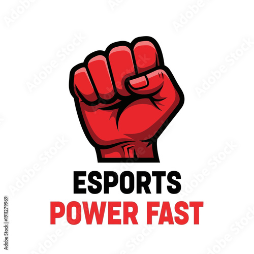Esports Power Fist Logo Design Symbolizing Strength And Victory