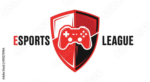 Esports League Gaming Controller Emblem Modern Vector Design