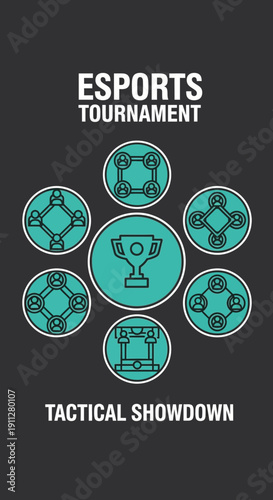Esports Tournament Tactical Showdown Vibrant Graphic Design For Gaming Events