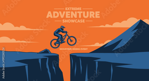 Extreme Mountain Biking Daredevil Jumps Over Canyon Cliff