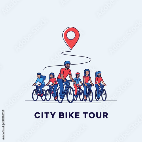 Family Outdoor Cycling Adventure Through Urban Streets