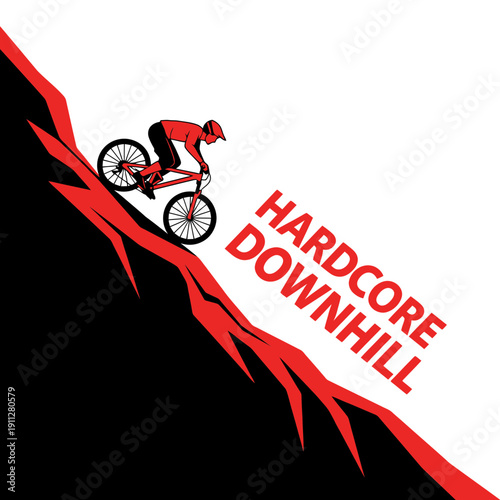 Extreme Mountain Biking Thrill Down Steep Slopes Action Dynamic Motion