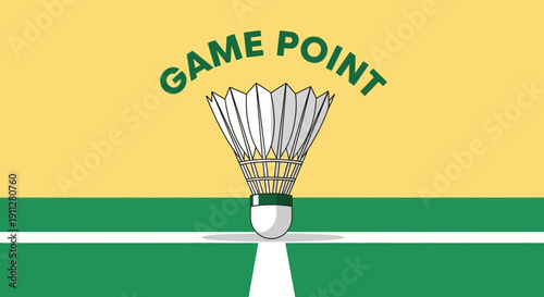 Game Point Badminton Shuttlecock Victory Celebration