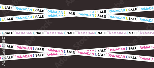 Repeated text labels on a continuous roll of paper tape