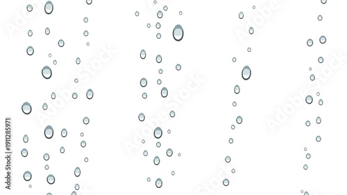 Gray bubbles of various sizes scattered across a white background in a flat lay composition with a minimalist aesthetic.