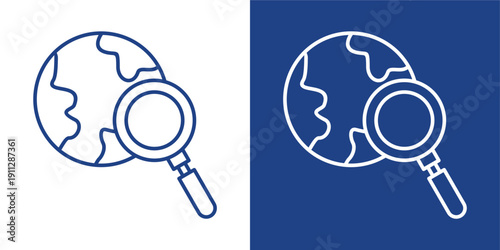 Exploration Blue And White Icon Style Collection