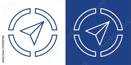 Navigation Blue And White Icon Style Collection