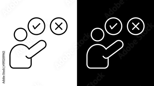 Decision White Icon Set Design