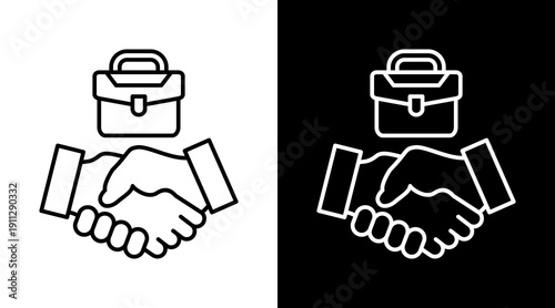 Cooperation White Icon Set Design