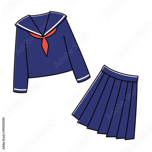 セーラー服のイラスト