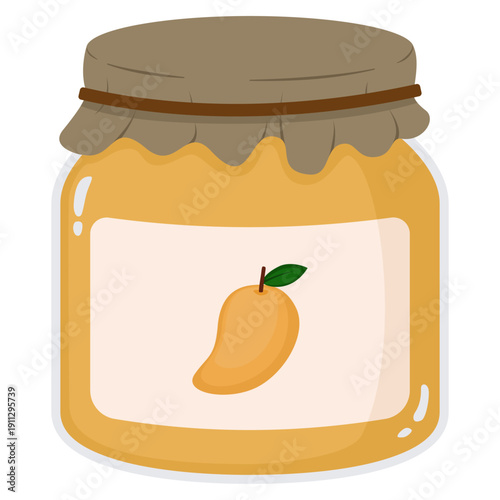 mango jam in glass jar