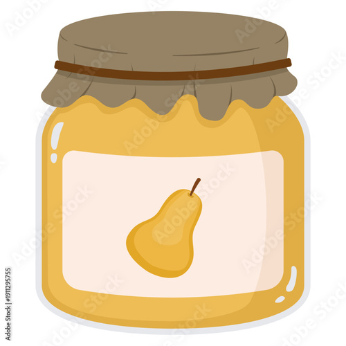 pear jam in glass jar