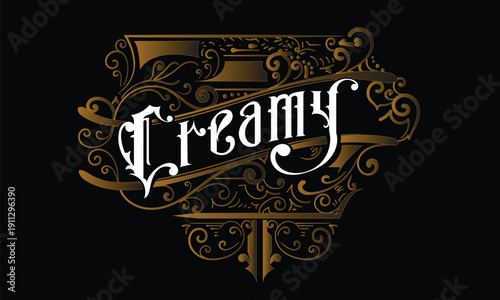 CREAMY lettering custom style design