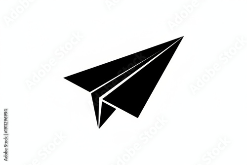 Soaring Visions: A minimalist silhouette of a paper airplane, a timeless symbol of dreams, travel, and the boundless freedom of flight.