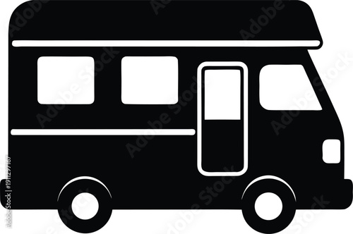 Camper Van Icon Design For Travel And Adventure