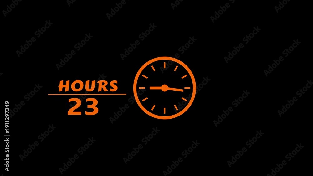 31 Hours timer clock animation. Countdown timer hours clock. Stopwatch ...
