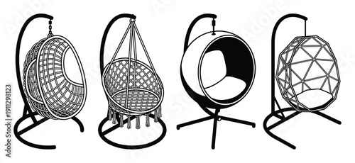 Modern hanging swing chairs collection for indoor and outdoor use