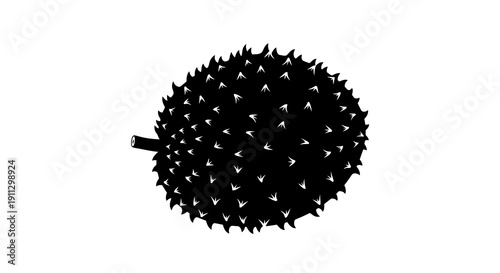 A black spiky ball with a small handle attached to its side.