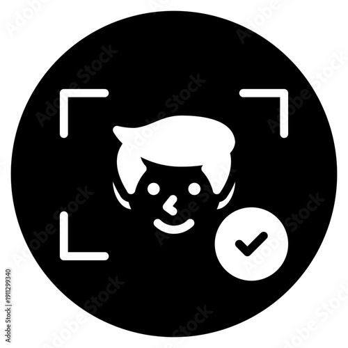 face scanner glyph icon