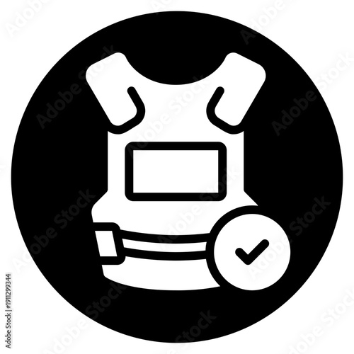 bulletproof vest glyph icon