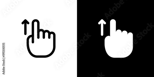 Swipe Up icon concept with flat Black White Background. Vector illustration.