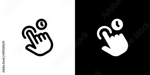 Hold icon concept with flat Black White Background. Vector illustration.