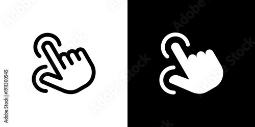 Tap icon concept with flat Black White Background. Vector illustration.