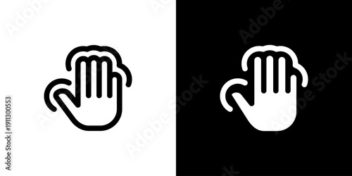 Touch icon concept with flat Black White Background. Vector illustration.