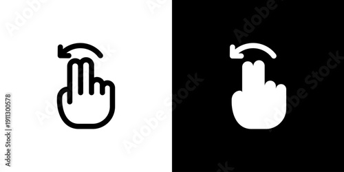 Swipe icon concept with flat Black White Background. Vector illustration.