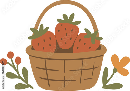 strawberry in a basket