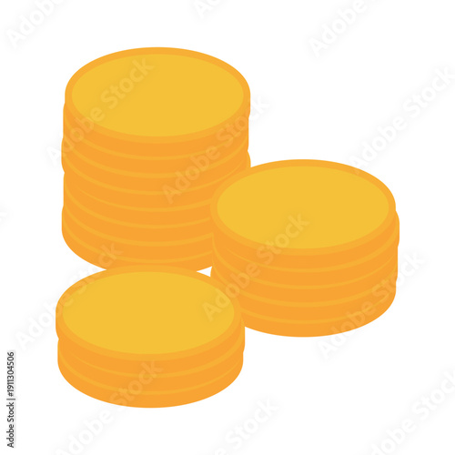 積み上げられた金貨・コインのイラストセット