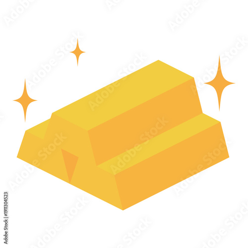 積み上げられた3本の金塊・ゴールドバーのイラスト