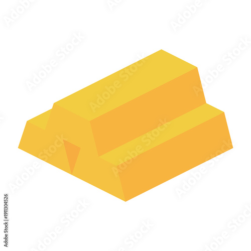 積み上げられた3本の金塊・ゴールドバーのイラスト