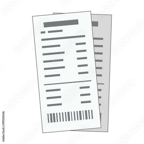 重なり合った2枚のレシートのイラスト