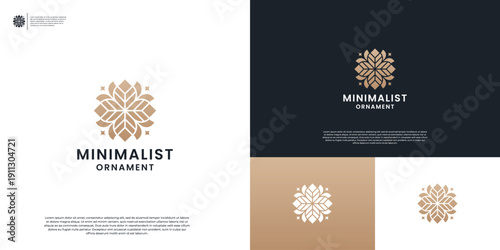 Luxury floral ornament logo and icon set. Abstract beauty flower logo design collection.