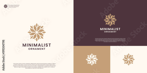 Luxury floral ornament logo and icon set. Abstract beauty flower logo design collection.