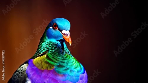 Vibrant Nicobar Pigeon Portrait: A Jewel of the Avian World