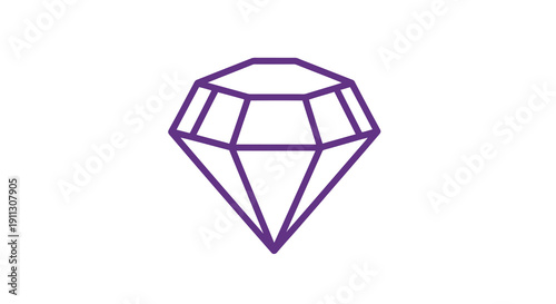 A simple line drawing of a diamond on a white background with purple outline.