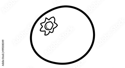 Simple black and white illustration of a circle with a gear inside on a plain background