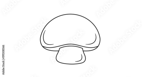 A simple line drawing of a mushroom on a white background.