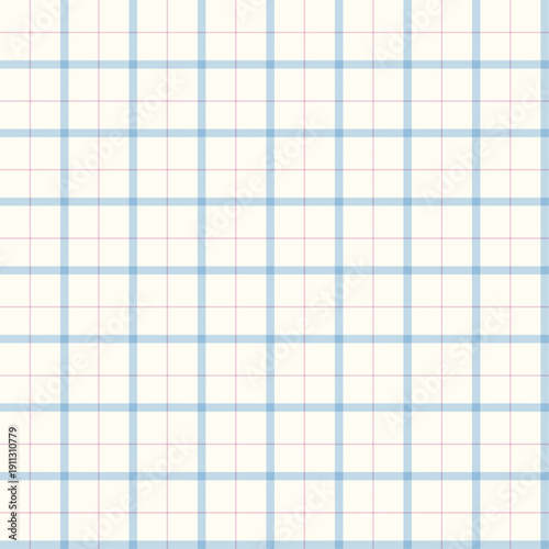 くすみブルーとピンクのシンプルでおしゃれなチェック柄シームレスパターン背景
