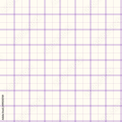 くすみパープルとイエローのシンプルでおしゃれなチェック柄シームレスパターン背景